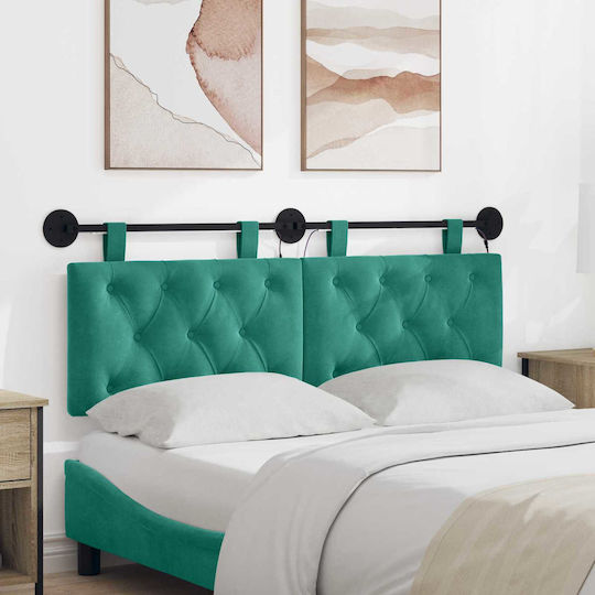 vidaXL Stoff-Kopfstütze für Betten Türkis 130x55cm