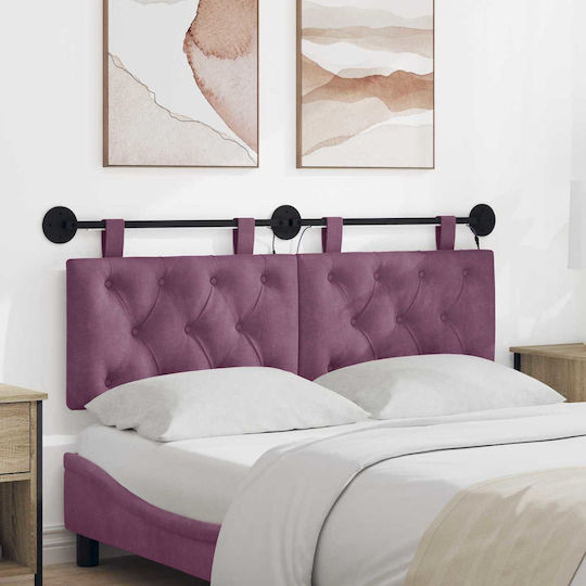 vidaXL Stoff-Kopfstütze für Betten Lila 150x55cm
