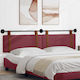 vidaXL Wooden Red Bed Headboard Pillow 210x55cm