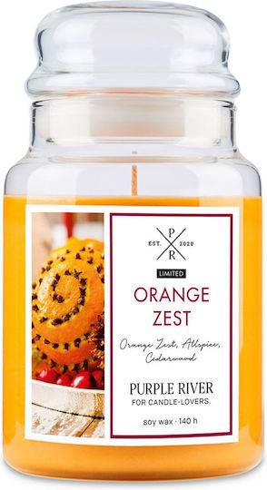 Relaxdays Aromatic Soy Candle in Jar with Orange Scent 18x10cm