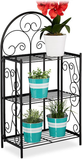 Relaxdays Suport Metalic Negru Pentru Plante 83x44.5x25cm