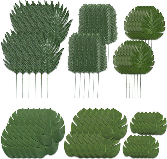 Set 72 Frunze Tropicale Artificiale Verzi 36x9cm 40x17cm 30x13cm