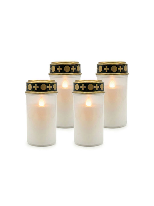 Relaxdays Lămpi Decorative Pentru Masă LED Lumânare 4 Buc 12x6.5x6.5 cm