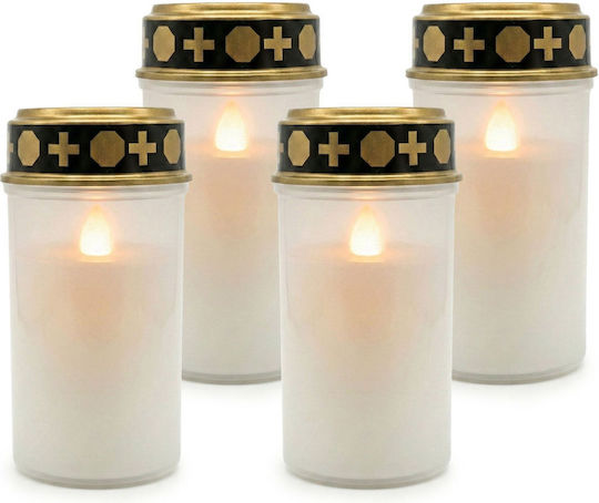 Relaxdays Διακοσμητικό Φωτιστικό LED Κερί 4τμχ 12x6.5x6.5εκ.