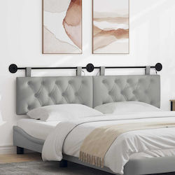 vidaXL LED Pillow for Headboard Fabric Grey 170...