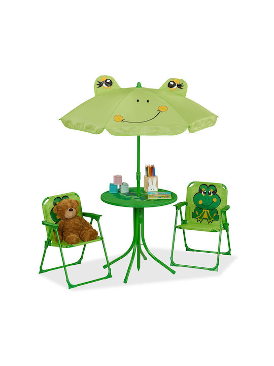 Relaxdays Kinder Tische Set mit Stühlen Grün Relaxdays