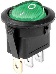 Xtreme Ein-Aus-Schalter Eingebaut Rund Schwarz Mit Beleuchtung Grüne Lampe 5508