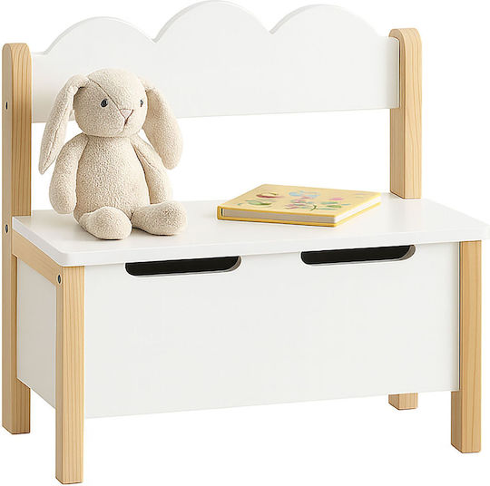 Relaxdays Cutie Depozitare Jucării Din Țesătură Albă 60x25x60cm
