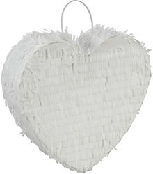 Mini Pinata Relaxdays White Heart 30x7.5x25 Cm Party Accessories