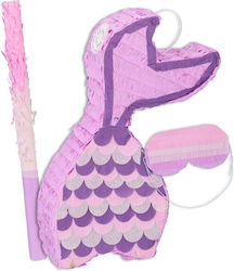 Mermaid Pinata Stick Mask Relaxdays 37.5x20x8cm Purple Pink