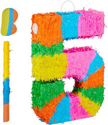 Birthday Piñata Stick Mask Relaxdays Colorful N...