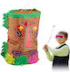 Relaxdays Tiki Piñata Mehrfarbig 47x30x20cm Partys
