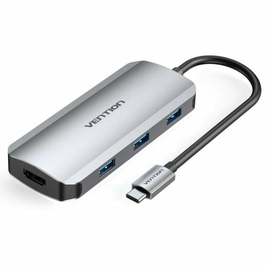 Vention USB-C Docking Station with HDMI 4K PD Gray (TOFHB)