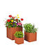 Relaxdays Pflanzentöpfe Metall Orange 3er Set