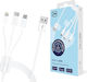 3MK USB to micro USB / Lightning / Type-C Cable Λευκό 1.2m