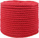 vidaxl Seil Rotes 1 X 1 X 5000 cm Baumwolle