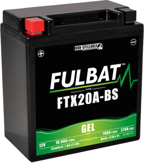 Fulbat Ful Gel Battery Ftx20a-bs Ytx20a-bs Gel Maintenance-free