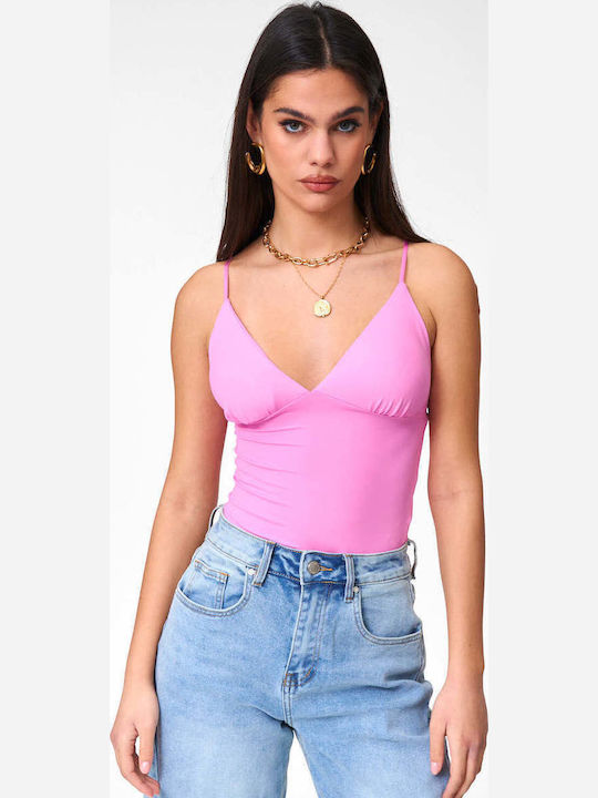 Women's Blouse with Spaghetti Straps Pink
