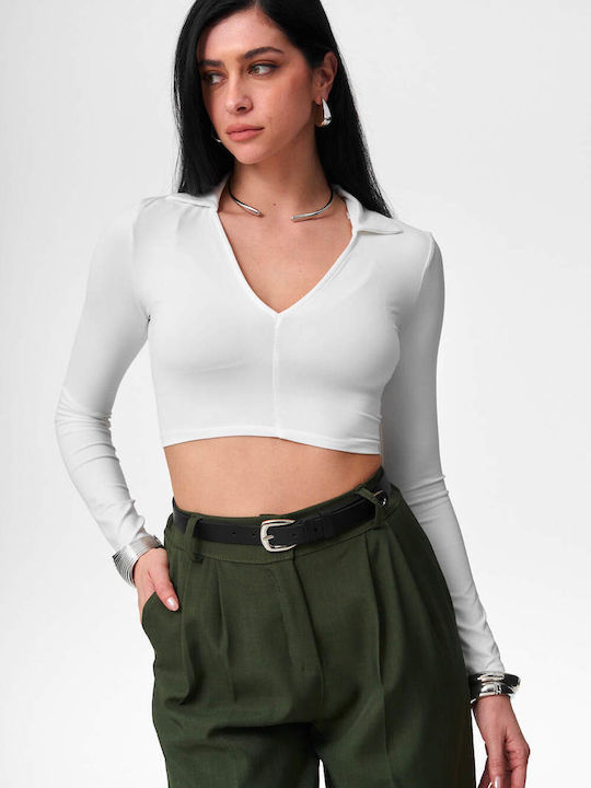 Decoro Γυναικείο Crop Top Ασπρο