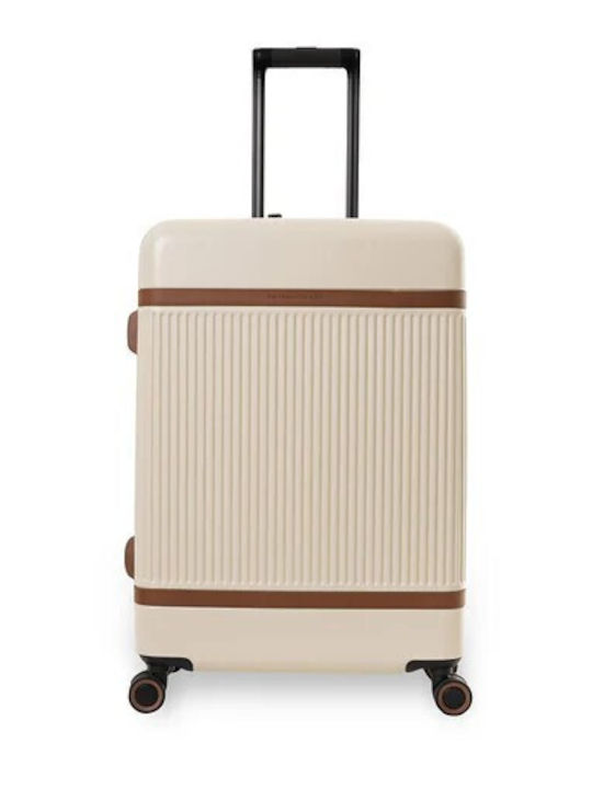 The Chesterfield Brand Medium Hard Travel Suitcase Champagne with 4 Wheels Height 65cm