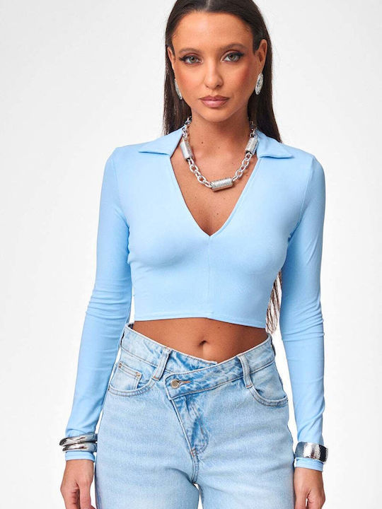 Decoro Γυναικείο Crop Top Γαλαζιο