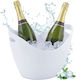 Relaxdays Champagners Simple Din Plastic Albă 8lt Cu Dimensiuni 25.5x25.5x35cm