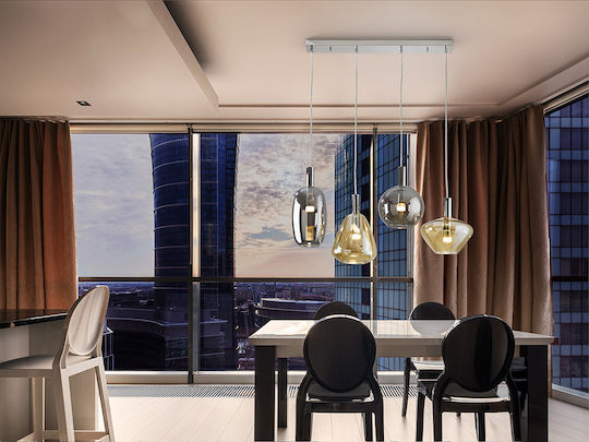 Nara Black LED Ceiling Light with Crystals