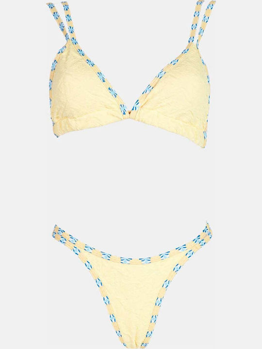 Decoro Set Bikini 3 Τεμαχίων Τριγωνάκι Κιτρινο