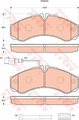 Trw Gdb3440 Brake Pad Set Disc Brake