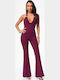 Women's Burgundy One-piece Jumpsuit