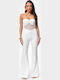 Γυναικεία Strapless Ολόσωμη Φόρμα Ασπρο
