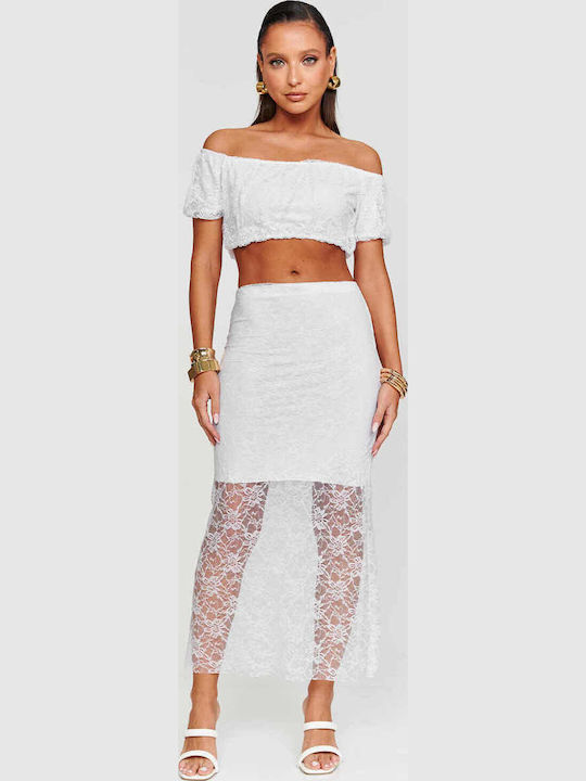 Set with Maxi Skirt White