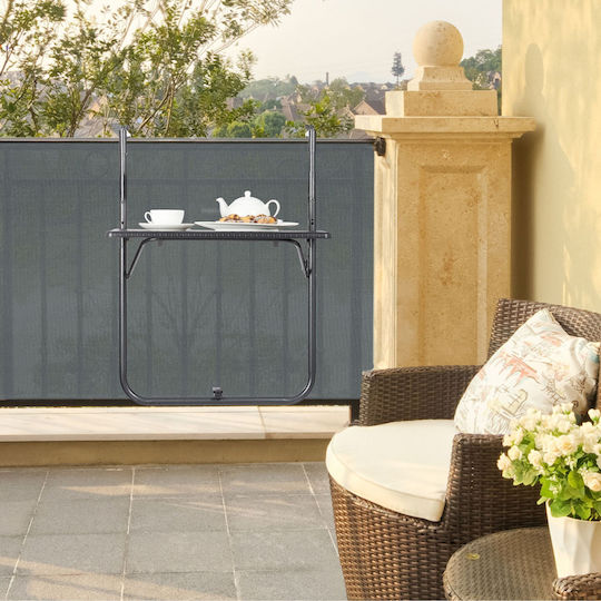 Metal Garden Table For Small Outdoor Spaces Foldable Black 83x59.5x59cm