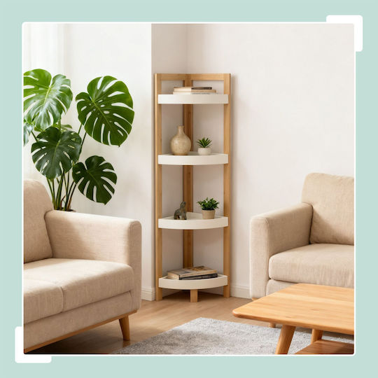 Ecke Bücherregal Weiß 105,5x23x23cm