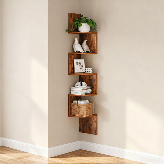 Corner Wall Shelf Brown Color 125x20x20cm