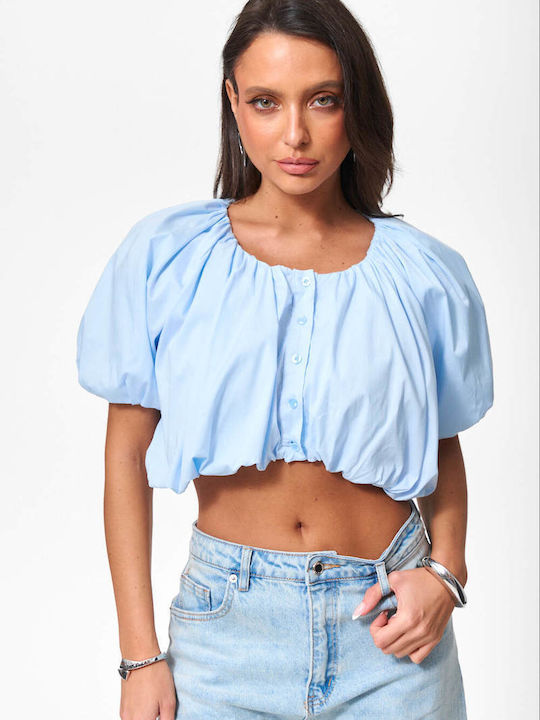Decoro Long Sleeve Women's Shirt Light Blue