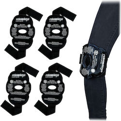 Relaxdays Set 4 Gel Knee Braces Fastening Black White Black 16x1x58 Cm