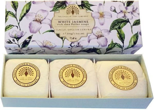 The English soap Company White Jasmine Soap Bars with Glycerin 3x100g