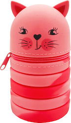 Must Team Cat Pencil Case Made of Pink Silicone