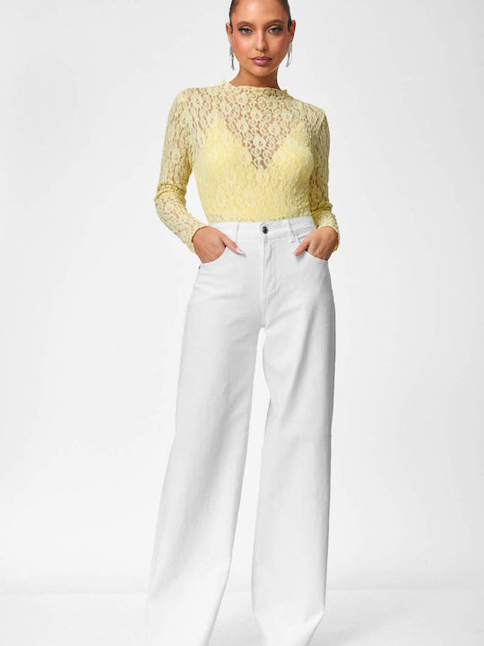 High Waist Women's Jean Pants White