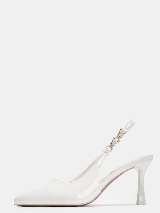 Decoro Lackleder Pumps Weiß