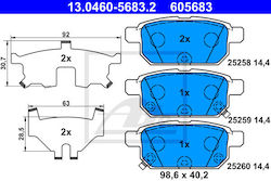 Set Plăcuțe de Frână Disc Ate 13.0460-5683.2