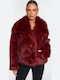 Short Women's Furs Burgundy