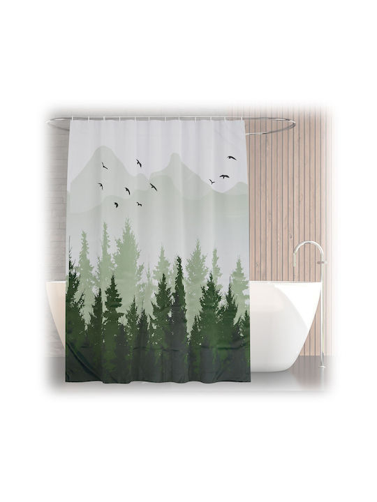 Relaxdays Stoff Duschvorhang 200x180cm Mehrfarbig