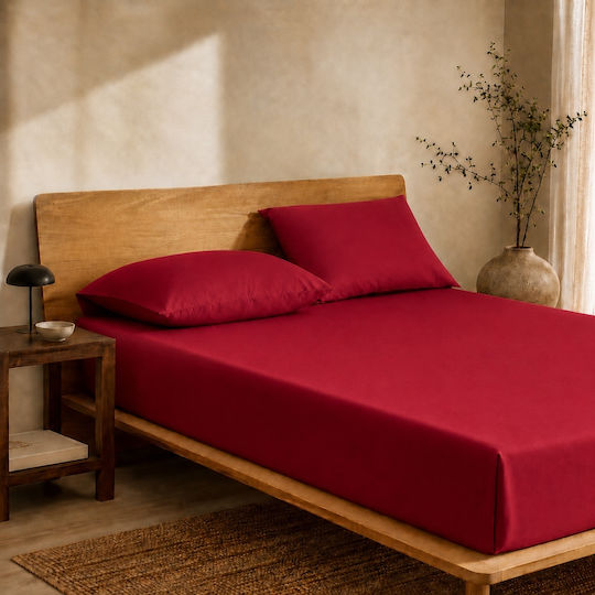 My Home Luxury Module Cearceafuri De Pat Single 3 Bucăți 100x200+30cm Cu Hugger Din Cauciuc Burgundy My Home Luxury Module Cearceafuri De Pat Single 3 Bucăți 100x200+30cm Cu Hugger Din Cauciuc Burgundy