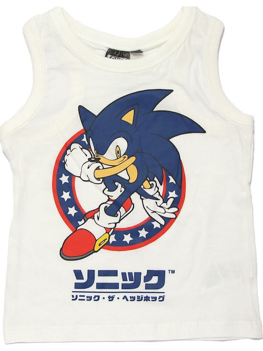 Kinderoberteile Ärmellose Weiß Sonic Hedgehog