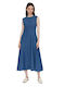 Καλοκαιρινό Maxi Φόρεμα Τζιν Blue