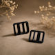 Black Plexi Glass Clasp 14x17mm 6 Pieces 21-22