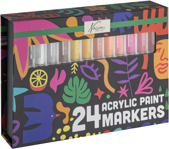 Nassau Fine Art Markere De Desen Subțiri Set 24 Culori
