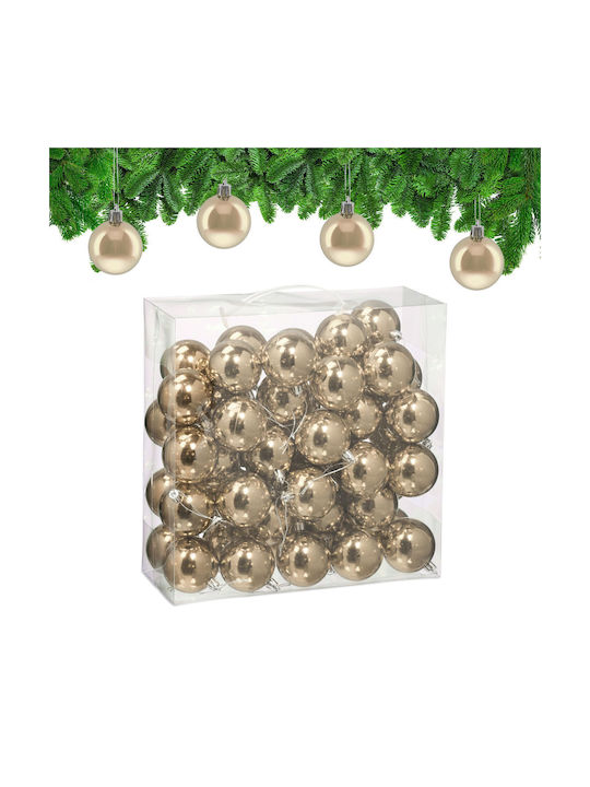 Set 50 Christmas Baubles Relaxdays Cream Silver...